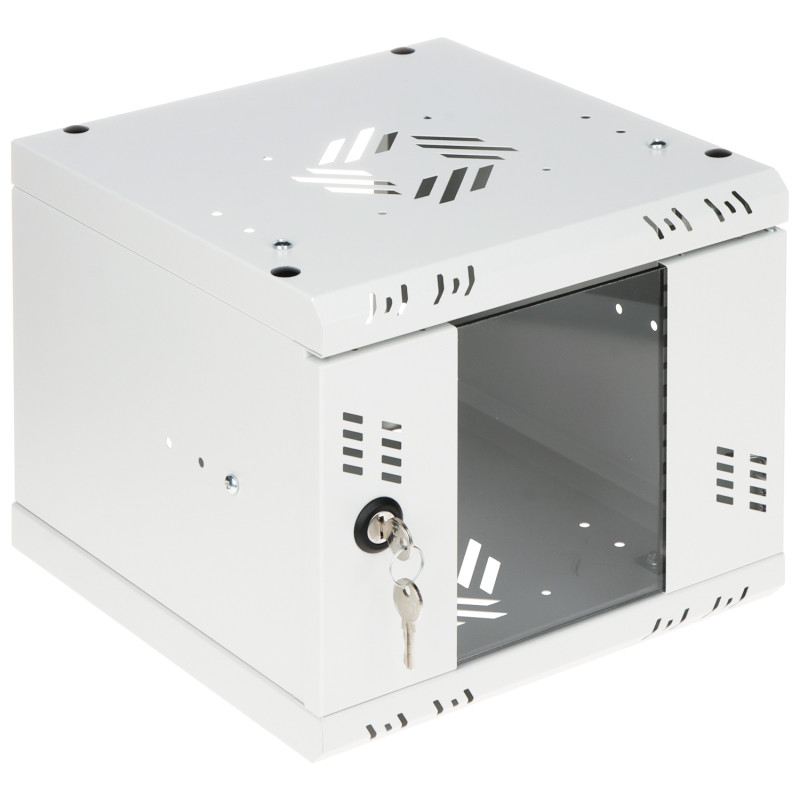 10 tuuman seinään asennettava räkkikaappi 4U syvyys 300mm lasiovi teräs harmaa LAN CCTV IT palvelinkaappi STALFLEX S-RC10-4U-300