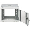 10 tuuman seinään asennettava räkkikaappi 4U syvyys 300mm lasiovi teräs harmaa LAN CCTV IT palvelinkaappi STALFLEX S-RC10-4U-300