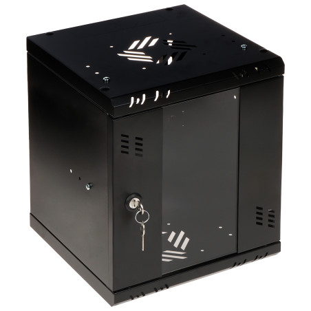 10 inch wall mount rack cabinet 6U 300mm depth black glass door for LAN CCTV IT server cabinet STALFLEX S-RC10-6U-300GB