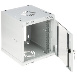 10英寸机架式挂墙机柜 6U 深度300mm 玻璃门 灰色服务器网络机柜 STALFLEX S-RC10-6U-300GG