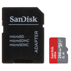 Карта пам'яті microSDXC 256GB UHS-I Клас 10 U1 A1 Ultra 120MB/s з адаптером SD SANDISK SD-MICRO-10/256-SAND