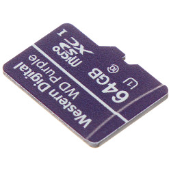 監視用microSDXC 64GBメモリカード 24/7 UHS-I クラス10 U1 工業用高耐久ビデオ Western Digital SD-MICRO-10/64-WD