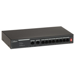 8-портов PoE суич 10/100Mbps 2x Uplink 65W Watchdog Long Range мрежов комутатор за видеонаблюдение DAHUA SF1010LP