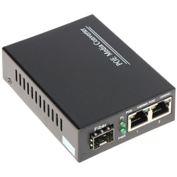 Ipari PoE switch 2x Gigabit Ethernet RJ45 + 1x SFP Uplink 802.3at/af 52V DC tápegységgel Delta SPS-2P/1SFP