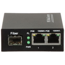 Switch industriel PoE 2x Gigabit Ethernet RJ45 + 1x SFP Uplink 802.3at/af 52V DC Alimentation incluse Delta SPS-2P/1SFP