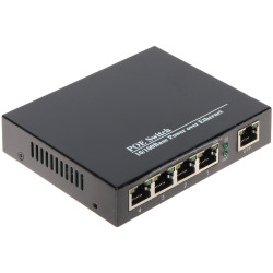 5-poorts netwerkswitch 4x PoE 802.3af 10/100 Mbps Desktop inclusief voeding DELTA SPS-4P/1