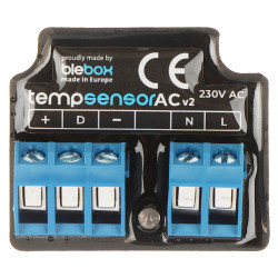 Sensore di temperatura Wi-Fi wireless per scatola 230V sonda inclusa controllo smartphone wBox BleBox TEMP-SENSOR-AC/BLEBOX