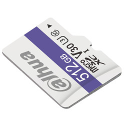 Karta memorian MicroSDXC 512GB UHS-I U3 V30 Skrivadur buan 40MB/s Lenn 100MB/s a-vicherel evit Kamraoù IP ha Dronoù DAHUA TF-C10