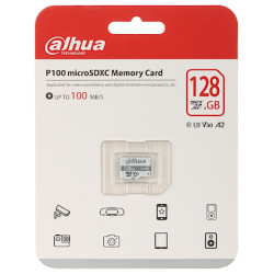 microSDXC 128GB UHS-I 100/90 MB/s Class 10 U3 V30 A2 Professional mälukaart CCTV 4K IP DVR jälgimissüsteemidele DAHUA TF-P100/12