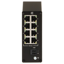 מתג תעשייתי PoE בעל 8 יציאות 10/100 Mbps מארז IP30 מסילת DIN אתרנט לא מנוהל Teltonika TSW040