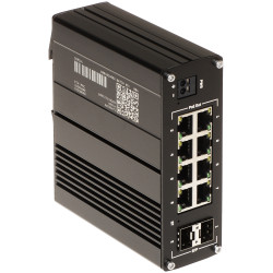 Priemyselný spravovateľný PoE+ 8-portový Gigabit 2x SFP Industrial RMS L2 L3 sieťový prepínač DIN lišta IP30 Teltonika TSW202