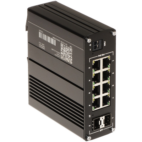 産業用マネージドPoE+ 8ポートギガビット 2x SFP Industrial RMS L2 L3 ネットワークスイッチ DINレール IP30 Teltonika TSW202