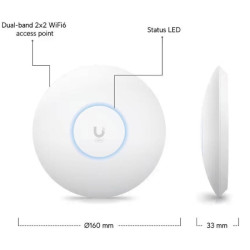 Σημείο Πρόσβασης Wi-Fi 6 3000 Mbps Mesh PoE 802.3af Dual-Band High-Performance Indoor Access Point UBIQUITI UQ-U6+