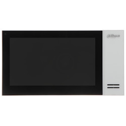 Monitor interior IP per a videoporter de 7 polzades pantalla tàctil PoE ranura MicroSD alarma hub memòria 8GB blanc i negre DAHU