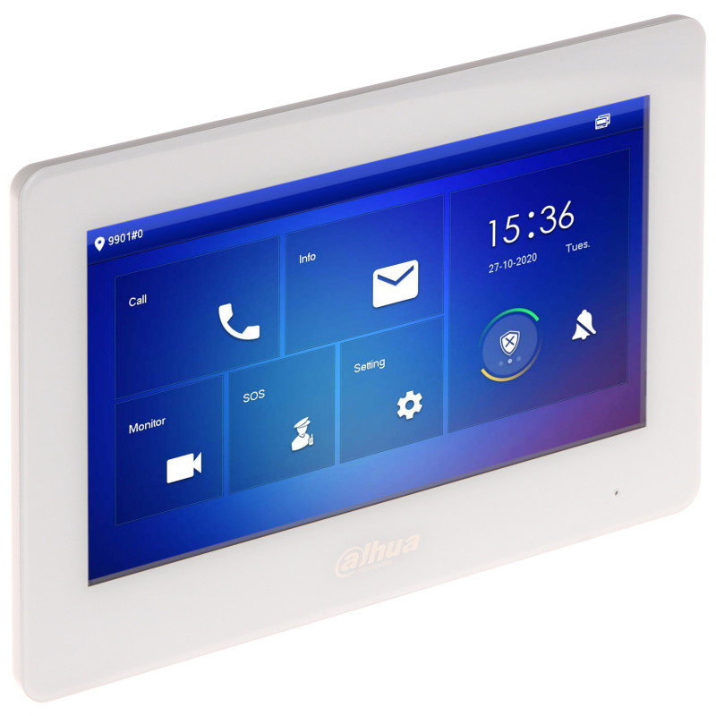 7인치 IP WiFi 비디오 도어폰 내부 패널 화이트 터치 PoE 벨 알람 스마트 홈 DAHUA VTH5421HW-W