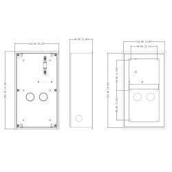 Inbouwbehuizing voor modulaire video-intercom twee modules aluminium zilver inbouwmontagedoos IP DAHUA VTM127