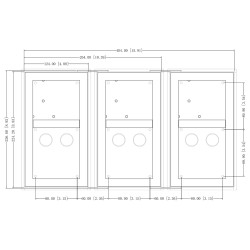 Caja de empotrar para videoportero modular de dos módulos de aluminio plateado DAHUA VTM127