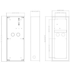 Flush mount housing for VTO4202F modular video intercom for 3 modules DAHUA VTM128
