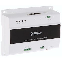 2-drátový switch pro videotelefony 2-wire IP Uplink RJ45 montáž na DIN lištu DAHUA VTNS2003B-2