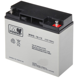 Karbantartásmentes AGM akkumulátor szünetmentes tápegységhez riasztórendszerhez tűzvédelmi központhoz VRLA 12V 18Ah MW POWER 12V