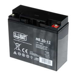 AGM гелов акумулатор 12V 20Ah VRLA необслужваем за UPS захранване аларма играчка скутер дълбок разряд megaBAT 12V/20AH-MB