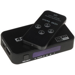 HDMI Switch 4x1 4K 60Hz HDR10 HDCP 2.2 2.0 Fjernbetjening UHD Videosignalfordeler 4 porte Pawonik HDMI-SW-4/1-2.0