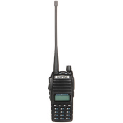 Rádio Transceptor Dual Band VHF UHF FM Lanterna LED VOX 5W Baofeng UV-82