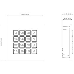 Modular Keypad for IP Video Intercom Modular System Numeric Buttons White Backlight Silver Cipher DAHUA VTO4202F-MK