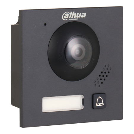 Panou exterior videointerfon hibrid IP 2-Wire cameră 2Mpx Fisheye WDR IR carcasă aluminiu grafit DAHUA VTO4202FB-P1