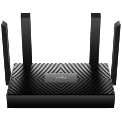Dual-Band Wi-Fi 6 AX1500 Gigabit Mesh Router 4 Antennas Fast Internet Extended Range CUDY WR1500