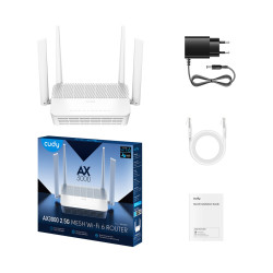 Wi-Fi 6 AX3000 Mesh 路由器 2.5Gbps WAN 4xGigabit LAN MU-MIMO 波束成形 WISP AP VPN CUDY WR3000H