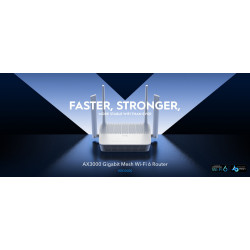 נתב Wi-Fi 6 דו-תדר AX3000 Gigabit VPN Mesh MU-MIMO Beamforming OFDMA מהיר ויציב CUDY WR3000S