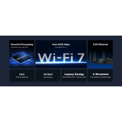 נתב Wi-Fi 7 BE6500 עם יציאות 2.5GbE WAN LAN Mesh VPN QoS 4096-QAM דו-תדר 6.5Gbps CUDY WR6500