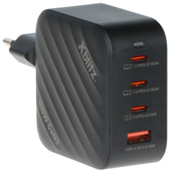 Cargador de pared USB GaN3 PD 100W QC 4.0 Carga rápida multipuerto 3x USB-C 1x USB-A para portátil Xblitz XB-XC3
