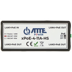 Extender PoE industrial cu 4 porturi Repetor LAN Distribuitor activ de rețea RJ45 Distribuitor de alimentare ATTE XPOE-4-11A-HS