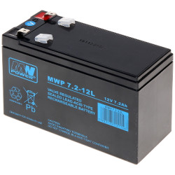 AGM akumulators 12V 7.2Ah MWP Long Life signalizācijas sistēmām UPS CCTV MW POWER 12V/7.2AH-MWP