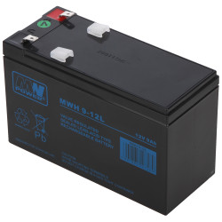 AGM akkumulátor 12V 9Ah UPS riasztó CCTV karbantartásmentes zárt ólomsavas VRLA nagy teljesítmény MW POWER 12V/9AH-MWH
