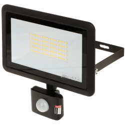 Външен LED прожектор с PIR сензор за движение и здрач IP44 50W 4000lm градински стенен прожектор черен ADVITI AD-NL-6255BLR4