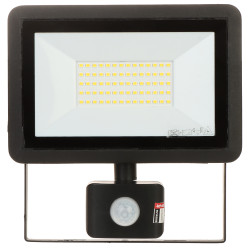 Outdoor LED Floodlight with PIR Motion and Dusk Sensor IP44 50W 4000lm Black Wall Mounted ADVITI AD-NL-6255BLR4
