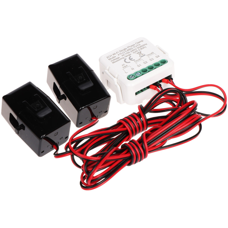 Tuya WiFi 単相2チャンネル電力モニター 2x80A 電圧電流電力測定 kWh統計 ATLO ATLO-LWB2-TUYA