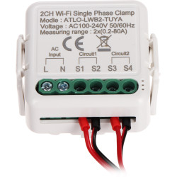 Tuya WiFi 单相双通道电能监测仪 2x80A 电压电流功率测量 kWh 统计 ATLO ATLO-LWB2-TUYA