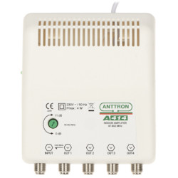 Cable TV subscriber amplifier 1 input 4 outputs return path gain control ANTTRON ANTTRON-A414
