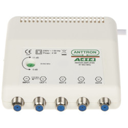 Ενισχυτής σήματος καλωδιακής τηλεόρασης RTV 1 είσοδος 4 έξοδοι κανάλι επιστροφής ρύθμιση ενίσχυσης ANTTRON ANTTRON-A414