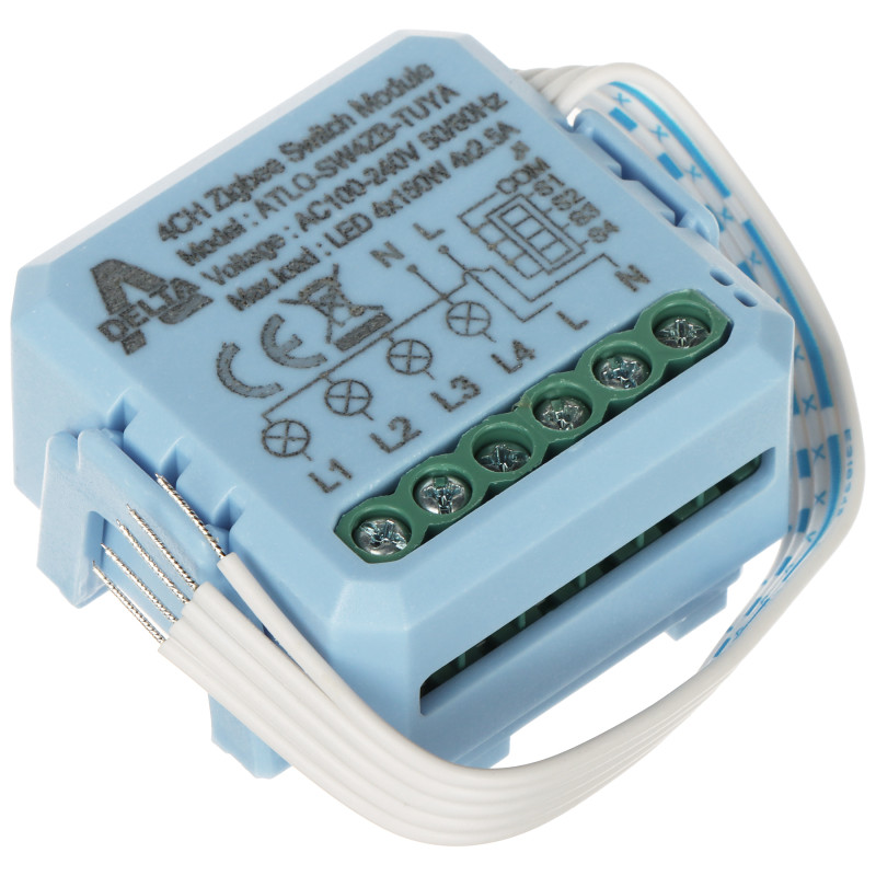 Tuya ZigBee 4通道智能开关嵌入式控制器智能家居自动化 ATLO ATLO-SW4ZB-TUYA