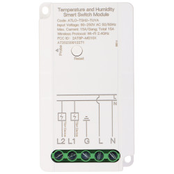 Interruptor Wi-Fi Inteligente com Medição de Temperatura e Humidade Tuya Smart 15A 3750W ATLO ATLO-TSH2-TUYA