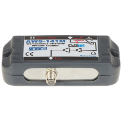 Abonentinis antenos stiprintuvas su LTE filtru ir TV DVB-T2 signalo stiprinimo reguliavimu AMS AWS-141M