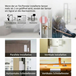 Two-way magnetic door window contact sensor RF 433MHz alarm ACTii AC6803