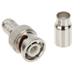 Krimpovací BNC konektor pre koaxiálny kábel RG59 YWDX 75 Ohm sada 100 kusov profesionálny pre CCTV monitoring Delta BNC-W/CRIMP-