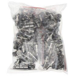 Palam BNC dikelim untuk kabel sepaksi RG59 YWDX 75 Ohm set 100 keping profesional untuk pemantauan CCTV Delta BNC-W/CRIMP-RG59*P