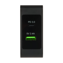 Сеткавая зарадная прылада USB-C PD Power Delivery 45W USB-A 12W QC 3.0 Хуткая зарадная прылада для тэлефона ноўтбука планшэта Gr